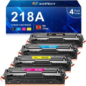 218A Toner Cartridges 4 Pack Compatible Replacement for HP 218A 218X Toner Cartridges for Color Laserjet Pro MFP 3301fdw 3301cdw 3201dw 3301sdw Printer W2180A W2180X High Yield (No Chip)(BCMY,4 Pack)