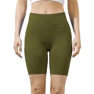 SIXIM Seamless Biker Shorts for Women, High Waisted Workout Compression Yoga Shorts Gym Running Active Fitness Shorts (Green, L)