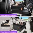 Dog Car Seats for Small Medium Dogs,PU Leather Car Seat Boosters,Foldable Puppy Cat Carseats (Black, Medium Dog)