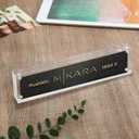 Geetery 8 Pcs Acrylic Office Desk Name Plate Personalized Clear Acrylic Block Double Sided Table Name Plate Holder Business Magnet Frame DIY Desktop Holder Accessories Decor (2" x 8")