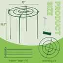 Lancisism 8 Pack Peony Cages and Supports - Heavy Duty Grow Through Metal Plant Support for Outdoor Plants - Plant Support Frame Ring for Rose Tomato Hydrangea Sage Strawberry 12" D x 16" H