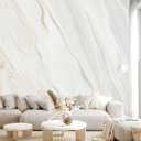 Brown and White Marble Wallpaper Mural Peel and Stick 137"x100"