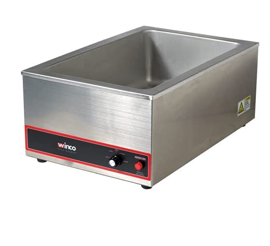 Winco FW-S500 Commercial Portable Steam Table Food Warmer 120V 1200W,Stainless Steel