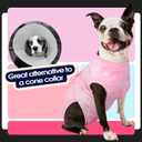 FUAMEY Recovery Suit for Dogs After Surgery, Soft Breathable Dog Bodysuit E-Collar & Cone Alternative Surgical Suit, Male Female Dog Neuter Spay Suits Anti Licking Wounds Onesie Pink Tie Dye, S (back:11.4-13.4in,wt:7-15lbs)