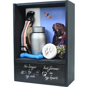 Pet Memorial Shadow Box Keepsake 9.3x13 Dog Memorial Gifts for Loss of Dog Death Sympathy and Remembrance Gift Large Pet Memorial Picture Frame Display Case with Deep Drawer