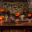 2 x 2PCS Halloween Decorations IndoorHalloween Party Supplies,Home Office Decor(Scarecrow, Pumpkin, Castle, Bat, Skull)