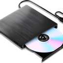 External Blu-ray Burner, 6X BD-RE Writer & 3D Blu-ray Player, USB 3.0 & Type-C Portable Optical Drive, CD/DVD Reader Burner for Laptop Desktop PC, Compatible with Windows 11/10/Mac OS/Linux