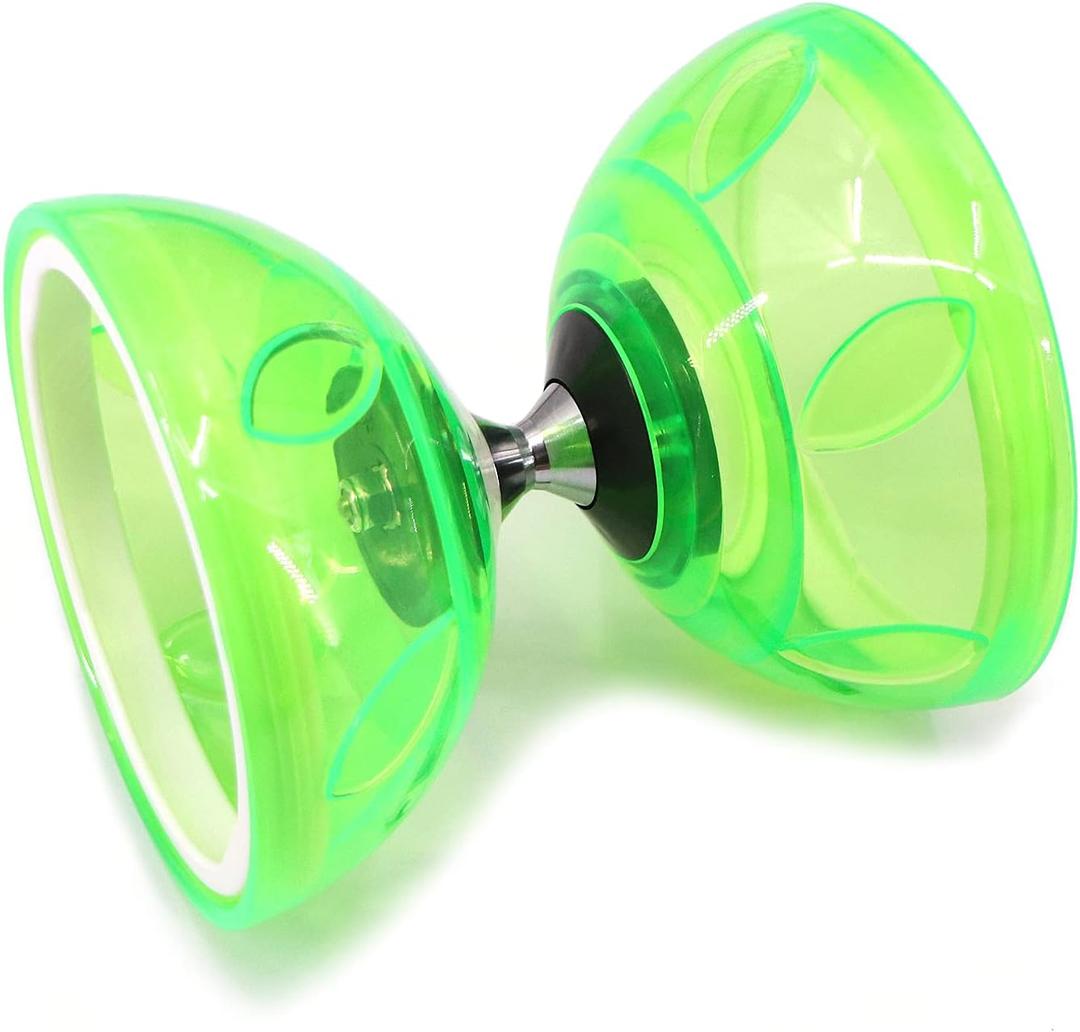 Triple Bearing Diabolo & Sticks String Pro Clutch Diablo Set Retro Juggling Toy Gift for Kids & Adults (Green)