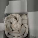 YCOLL Farmhouse Pillow Covers 18x18, Modern Accent Square Throw Pillow Covers Set of 2, Khaki and Beige Striped Patchwork Linen Decorative Pillows Cushion Covers for Couch Chair Bedroom Home Decor