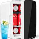 Antarctic Star Mini Personal Fridge Cooler, 10L Portable Compact Refrigerator, 2.6 Gal Small Cooler with AC/DC Adapters for Beverages, Food, Skincare, Bedroom, Office, Dorm Room, or Cabin, White
