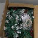 Christmas Garland with Lights 9FT 100LED Artificial Cedar Cypress Garland with Pine Cones Red Berry Christmas Decoration for Indoor Outdoor Home Mantel Fireplace Wall Holiday (Warm White)