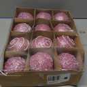 Liliful 12 Pcs Christmas Ball Ornaments Christmas Tree Decorations Shatterproof Foam Glitter Balls Hanging Xmas Tree Ornaments for Home New Year Holiday Indoor Outdoor Party Decor(Pink,3.54 Inch)