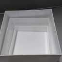 3Pcs Buffet Risers, Food Risers for Buffet Table, Display Stand Shelf for Party Catering Dessert Jewelry Collectibles , Different Size White Acrylic Cube Boxes Nesting Risers Food Display with Hollow Bottoms (3Pack square, 8''9''10'')