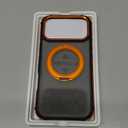 Magnetic Case for iPhone 17 Pro Max with Mag-Ring Holder Stand, [Screen Protector + Camera Lens Protector] [Military Grade Drop Protection] Translucent Matte Shockproof Phone Cover, Orange