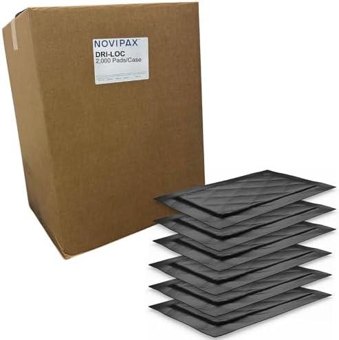 Novipax Dri-Loc Absorbent Pads for Meat - 2000 Individual Dri-Loc Pads, Single Case - Virgin Fluff Core & Sealed Edge Tech - Non-Perm Top Layer Designed for Case-Ready & Modified Atmosphere Packaging