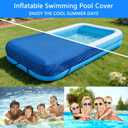 130 x 72 inch Inflatable Rectangular Pool Cover 10.83 x 6 ft Inflatable Rectangle Kid Pool Covers Garden Outdoor Above Ground Swimming Pool Shades Backyard Adult Pool Accessories