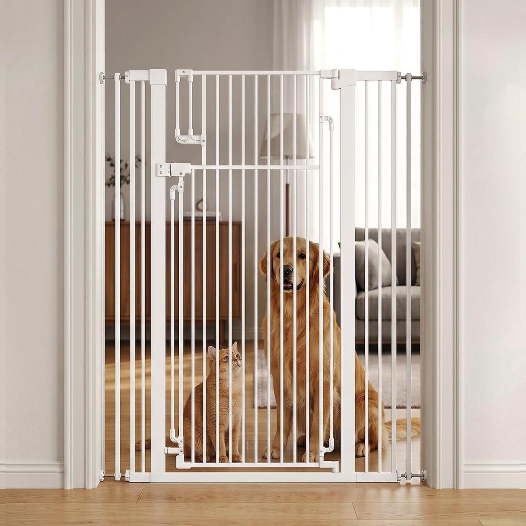 51-inch Extra Tall Pet Gate for Cats & Dogs,White | Fits widths of 31.5-42.5,Extra Tall Design, Pressure/Screw mounted, Suitable for Indoor Doorways liveing Room