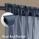 MIULEE Navy Blue Sheer Curtains 84 Inches Long, 4 Panels Set, Light Filtering Rod Pocket Voile Drapes Window Treatments, Semi Transparent Airy Fabric for Bedroom and Living Room, 42 x 84 Inches