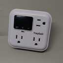 Surge Protector 3-Outlet Power Strip w/Advanced Voltage Protection, 80V-140V Power Surge Protectors for Refrigerator, TV, Computer | LED Display Voltage Monitoring Fireproof UL94V-1