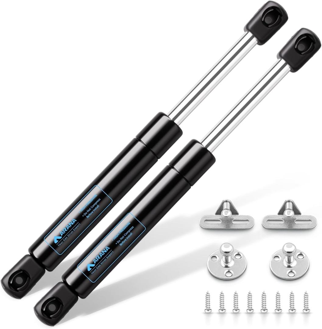 ARANA 10 Inch 33lbs Gas Struts for Cabinets Door, 10'' 150N Truck Tool Box Shocks Lift Lid, Gas Spring Lift Support for Aluminum Toolbox Pickup Tool Box Boat Hatch Storage Lid Toybox, 2 Pack