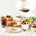 Eupako 50 Pack 5 oz Square Clear Plastic Dessert Cups with Spoons Small Clear Plastic Tumbler Cups Great for Desserts, Appetizers, Puddings, Mousse