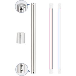 36 Inch Ceiling Fan Downrod with Coupler, 1" Diameter and 36" Height Ceiling Fan Extension Rod with Wires, Downrods Extension for Most of Ceiling Fans, Nickel, Not Threaded-