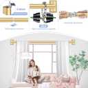 TANGWIN Gold Wrap Around Curtain Rods for Windows 48 to 90":Blackout Heavy Duty Adjustable Curtain Rod Room Darkening,Modern Industrial Curved French Return Metal Drapery Rods Easy Install,Brass Gold
