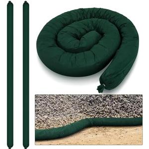 2 Pcs Sediment Filter Erosion Control Blanket Silt Fence Sock with Stuffers Drain Stormwater Sediment Filter for Erosion Control and Storm Drain Protection(5" x 10',Dark Green)