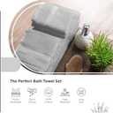 100% Cotton Bath Towel Set of 24-6 Bath Towels, 6 Hand Towels, 12 Wash Cloths, Sustainable, Soft, Highly Absorbent, Combed Cotton 24 Piece Set for Hotels, Spa, Bathroom, Dorm, Silver, Towel Set - Pack of 24