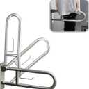 23.5 Inch Toilet Grab Bar, Fold Down Grab Bar with Paper Holder, Knurled Anti-Slip Grab Bars for Toilet, Stainless Steel Handrails Toilet for Seniors Disabled Elderly Pregnant, Brushed Nickel