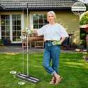 Updated Lawn Leveling Rake 30"x10", Lawn Leveler with Aluminum Rollers, Yard Leveling Rake Stainless Steel with 27-80" Adjustable Handle, Heavy-Duty Ground Leveler Suit for Garden, Golf Lawn, Farm