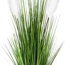 Vlorart 34" Artificial Greenery Floor Plants with Reed Flowers, Tall Fake Plant Potted, Faux Pampas Grass Silk Plants for House Decorations, Lobby, Bathroom, Wedding, Garden Indoor and Outdoor (White*1)