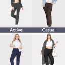STRETCH IS COMFORT Plus Size High Waist Bootcut Yoga Pants Women|Flare Leggings for Women|Pants Pockets Capri and Full-Length (Black, XXL)