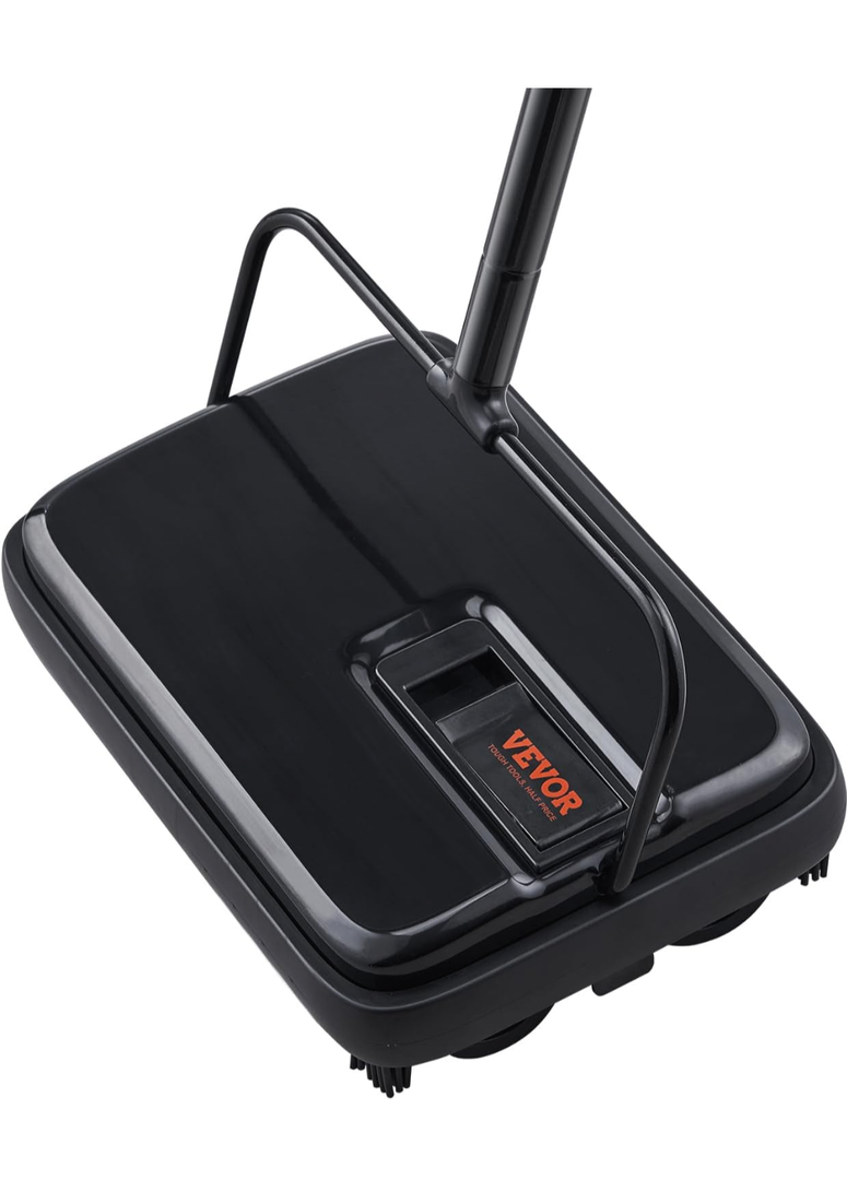 VEVOR Carpet Sweeper Manual, Floor Sweeper, for Home Office Carpets Pet Hair Dust, Black