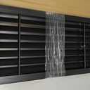 PATIKIL 20" x 10" Door Air Vent Cover Anodized Aluminum Alloy Grille Ventilation Guard Louver Cover for Cabinet Wardrobe Door, Black