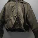 Laundry by Shelli Segal Women's Sherpa-lined Cropped Windbreaker Jacket, Wind & Water Resistant (Green, XL)