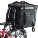 PK-92V: Large Rigid Heavy Duty Food Delivery Box for Motorcycle, Insulated Pizza Delivery Bag for Bicycle/Scooter, Top Loading, 17" x 17" x 17", Collapsible, Waterproof