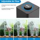 hygger Aquarium Air Pump, Quiet Adjustable Fish Tank Air Pump, 4W/7W/11W Powerful Oxygen Aerator Dual Stainless Steel Outlets with Air Stone Bubbler for Small Medium Large Fish Tank, Hydroponic