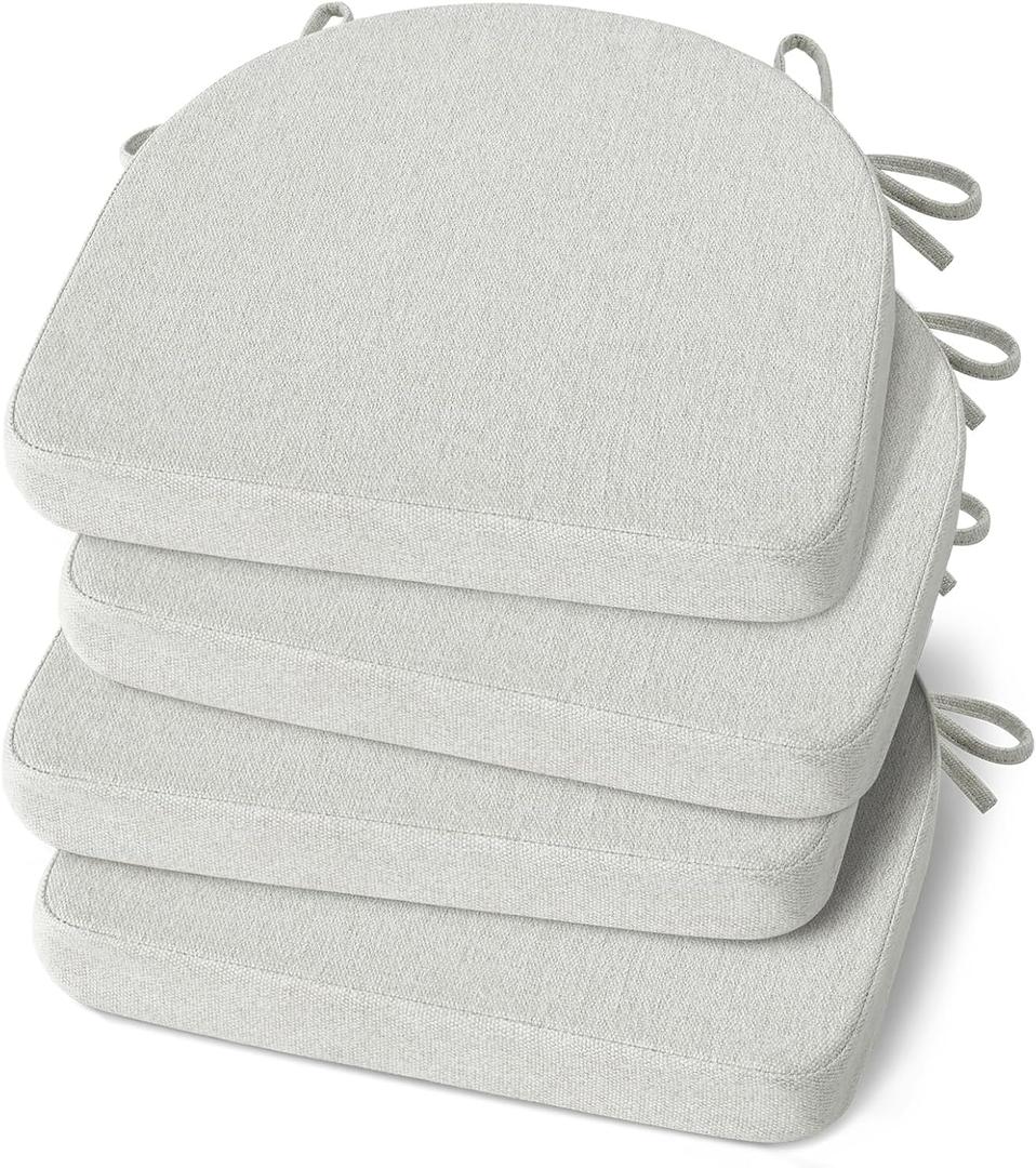Kitchen Chair Cushions Set of 4, Non-Slip Dining Chair Cushions with Ties and Machine Washable Cover, 4 Pack