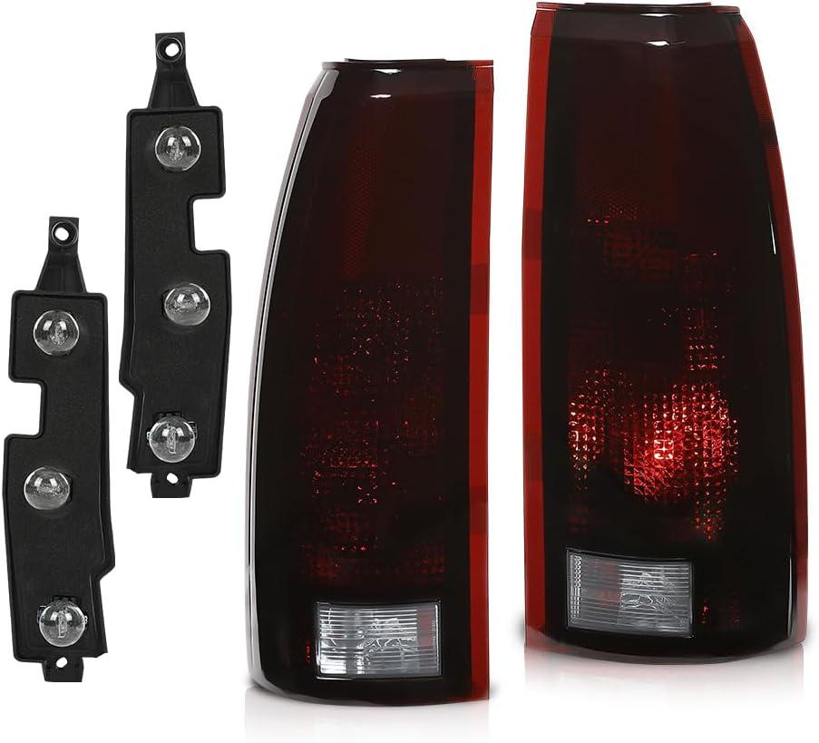 CNNELL Tail Lights LED Assembly Rear Lights Compatible with Chevy Tahoe Silverado Blazer/Fit GMC Sierra Yukon Suburban 1500 2500 1988-1999/Fit Cadillac Escalade 1999-2000 Connector Circuit