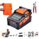 AI-9 Fiber Fusion Splicer w/6 Motors, Core Alignment Fiber Optical Welding Machine w/Visual Fault Locator & Optical Power Meter Function for Trunk Line Construction,Splicing 5S Heating 15S