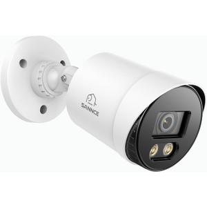 SANNCE Full Color Night Vision 1080P TVI Bullet Wired Security Camera,2 Warm Lights, IP66 Weatherproof for Indoor Outdoor Use, 100ft Clear Full Color Night Vision, Only a Camera, No Power Supply