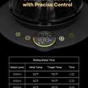Cocinare Gooseneck Electric Kettle, 1F Temperature Control, 1500W Fast Heating, Pour Over Coffee & Tea Kettle with Brew Timer & Keep Warm, Stainless Steel, 0.9L (Soulages Black)