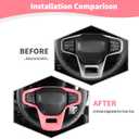 for Bronco Steering Wheel Trim Decal Panel for Ford Bronco 2021-Present Pink Interior Accessories (Not for Sport)