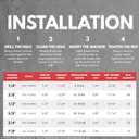 3/8" x 3" Zinc-Plated Wedge Anchors for Concrete and Cement | Heavy-Duty 3/8 Concrete Anchors (Box of 50)