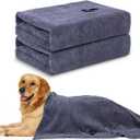 Microfiber Dog Towels for Drying Dogs,40'' X 23.6'', Super Absorbent and Soft Pet Grooming Towel, Perfect Shower & Bath Supplies for Dogs(2-Pack Grey)