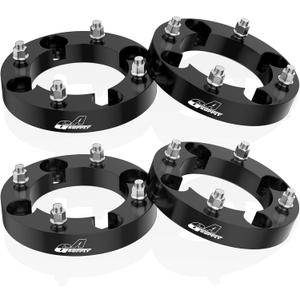 GAsupply 4156 ATV Wheel Spacers with 3/8"-24 Studs, Fit for Ranger Sportsman 400 500 700 800 RZR 800 RZR XP 900, 1 inch 25mm 4 Lug Black Wheel Spacer Adapters 131mm Hub Bore, 4 Pcs