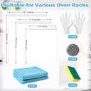 3 x Oven Rack Cleaner Bags Kit Heavy Duty Reusable Oven Rack Soaking Cleaner Bags in 3 Sizes with Gloves Steel Wool Sponges Cleaning Cloths for Deep Degreasing Household Maintenance