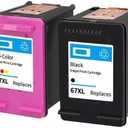 67XL Ink Cartridge Compatible with 67 Compatible with Pro 6400 Series Deskjet 1200 Printer(1BK and 1COLOR)
