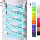 Olukssck Elastic Shoe Laces, No Tie Shoelaces for Adults and Kids, Tieless Shoe Laces (Baby Blue)